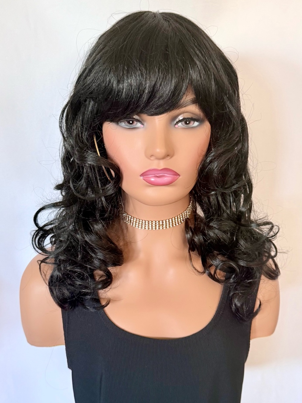So Pretty “Put On & Go” Unisex Black Wig with Bangs - “Bahati” Janet Collection